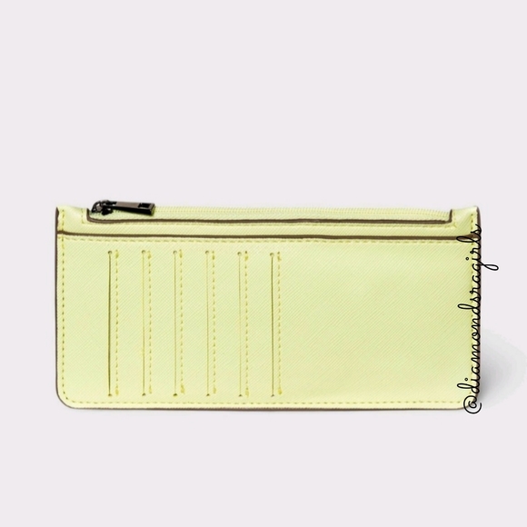 A NEW DAY Slim Credit Card Wallet Citrine Yellow Green NWT - Picture 2 of 14